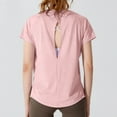 thumbnail image 6 of OSOLU Breathable O-Neck Casual T-Shirt Tshirts Tee For Women Summer Sports Wear Lightweight Comfortable Solid Color Hollow Out Design Soft Dailywear, 6 of 7