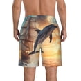 thumbnail image 3 of Yiaed Sailing Dancing Dolphin Print Men's Swim Trunks with Lining Quick Dry Sports Shorts Beach Shorts Boardshorts-Medium, 3 of 5