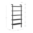 thumbnail image 4 of Nathan James Beacon Bohemian 5 Tier Bookshelf, Wall Mounted Bookcase, Solid Wood Bookshelf in Black Oak, 4 of 7