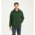 thumbnail image 3 of Aran Woollen Mills Men's Green Relaxed Fit Lined Zip-Up Sweater, Medium, 3 of 7