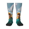 thumbnail image 1 of Fotbe Underwater Swimming Duck Calcetas Divertidas Estampadas para Hombre y Mujer, Calcetas de Algodón hasta la Rodilla para Caminar, Correr, Enfermería y Embarazo, 1 of 6