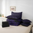 thumbnail image 2 of jejeloiu Damask Print Twin Bedding Sets,7-Piece,Gothic Flower Bedding Comforter Set,Black Purple Sheet Sets,Breathable Bedroom Decorative Reversible, 2 of 7