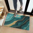 thumbnail image 2 of Teal Gold Marble Pattern Door Rugs,Washable Non Slip Door Mats Indoor,Decorative Door Mats,Entry Mat Indoor for Entrance,Bedroom,Kitchen,Bathroom,16"x24", 2 of 6
