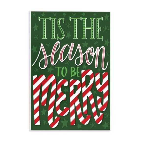 Stupell Industries Farmhouse Tis The Season To Be Merry Patterned Wall Plaque Art, 13 x 19, by Taylor Shannon Designs