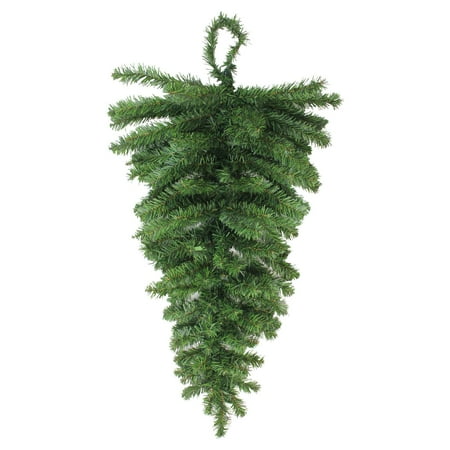 30" Two-Tone Canadian Pine Artificial Christmas Teardrop Door Swag - Unlit