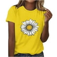 thumbnail image 1 of Lolmot Womens Casual Print Pullover Round Neck Short Sleeved Top, 1 of 2