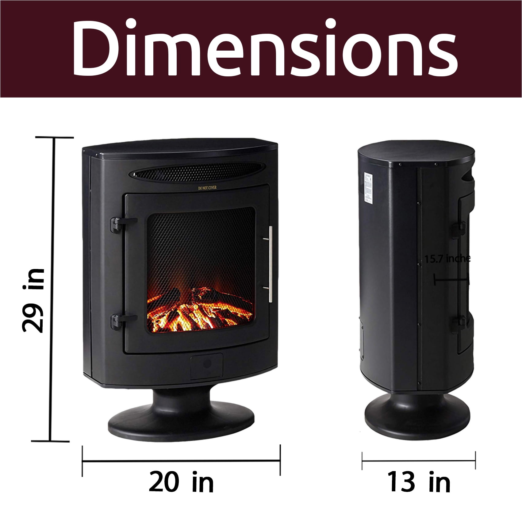 Cambridge 1500W Freestanding Electric Fireplace Heater in Black with Log  Display - Walmart.com