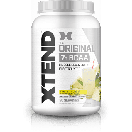 Xtend Original BCAA Powder, Branched Chain Amino Acids, Sugar Free Post Workout Muscle Recovery Drink with Amino Acids, 7g BCAAs for Men & Women, Tropic Thunder, 90