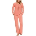 thumbnail image 2 of hotojiny Pajamas for Women Set Long Sleeve Top with Long Pants Pj Lounge Sets Soft Casual Sleepwear with Pockets, 2 of 6