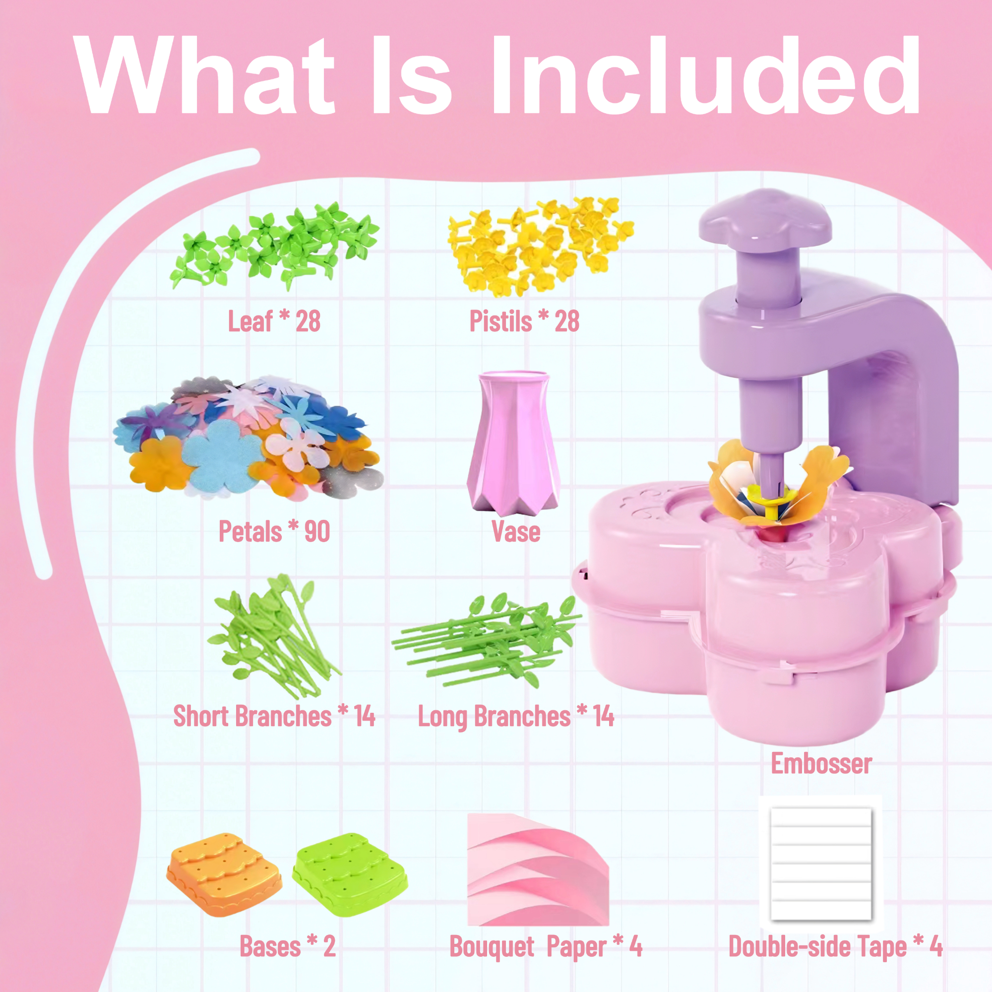 Glee Max Fabric Flower Bouquets Toys, Diy Craft Kits Toys for Kids, Educational Arts, Creative Activity, Christmas, Birthday Gift for 4+ Year Old Kids