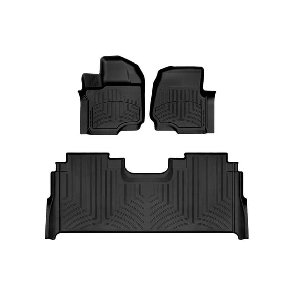 WeatherTech FloorLiner HP Custom Fit Floor Mats compatible with Ford F-150 Lightning, F-150, F-150 Raptor - 1st & 2nd Row, Black