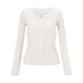 thumbnail image 5 of Vedolay Sweaters for Women Button Down Long Sleeve Soft Knit Cardigan Coat 2023 White,One Size, 5 of 5