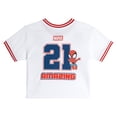 thumbnail image 2 of Marvel Spidey and His Amazing Friends Little Girls' Athletic Jersey T-Shirt and Shorts Set White and Blue Spidey, Ghost-Spider, and Spin, 2 of 4