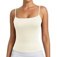 thumbnail image 2 of Women Square Neck Tank Top Slim Summer Layering Camisole Halter Crop Top Breathable Sleeveless Basics Shirt White XL, 2 of 6