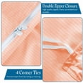 thumbnail image 2 of 500 TC 100% Egyptian Cotton Premium Duvet Cover Zipper Closur Ultra Soft Durable and Fade Resistant Color Peach Stripe size Full, 2 of 5