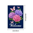 thumbnail image 4 of JOOCAR Linen Garden Flag with Hydrangea and Butterflies for Spring Summer Home Outdoor Garden Yard Door Decor 12x18 inch, 4 of 5