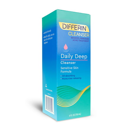 Differin Daily Deep Cleanser with Benzoyl Peroxide, (Best Benzoyl Peroxide Body Wash)