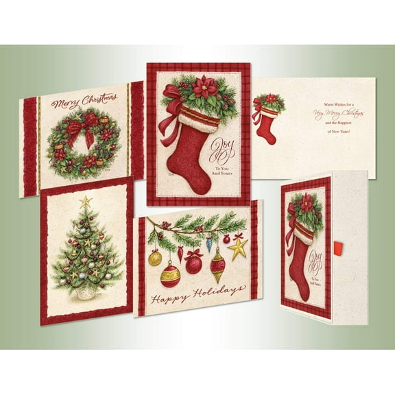 LPG Greetings Symbols of the Season : Tina Wenke : 20 Assorted Christmas Cards in Keepsake Box