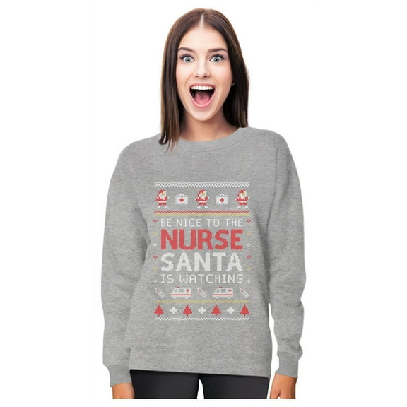 Tstars Womens Ugly Christmas Gift for Nurse Christmas Holiday Shirts Xmas Party Funny Humor Christmas Gifts for Her Gift for Nurses Women Sweatshirt.
