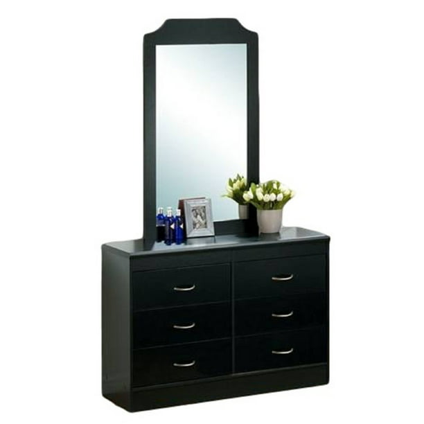 Hodedah Imports 6 Drawer Dresser With Mirror Walmart Com Walmart Com