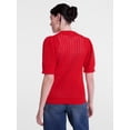 thumbnail image 3 of Scenario Women's and Women's Plus Crewneck Cardigan with Short Sleeves, Lightweight, Sizes XS-4X, 3 of 5