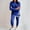 Blue, variant on Hueook Sweat Suits for Womens 2 Piece Fashion Women Pocket V-Neck Casual Long Sleeve Sweatshirt+ Pant Set Pink L