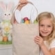 thumbnail image 5 of Bolsa de lona con diseño de conejos de Pascua | Organizador para guardar huevos | Tela a cuadros suave y duradera | Ligera y reutilizable | Blanco, rosa, verde y azul | 30 x 30 cm | Alternativa a, 5 of 6