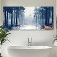 thumbnail image 4 of Foggy Forest Canvas Wall Art,Forest Wall Decor,Black And White Canvas Wall Art,3 Piece Wall Decor,Wall Pictures for Living Room,Bathroom,Office（Only canvas）, 4 of 6