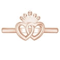 thumbnail image 2 of AFFY Two Heart United Crown Bypass Promise Ring 14k Rose Gold Over Sterling Silver for women Ring Size-9, 2 of 4