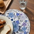 thumbnail image 3 of Boho Blue Flower Round 13 Inch Placemats Set of 2, Spring Watercolor Country Floral Plant HeatResistant Non Slip Place Mats for Dining Table, Wipeable Braided Kitchen Table Mats for Housewarming, 3 of 9