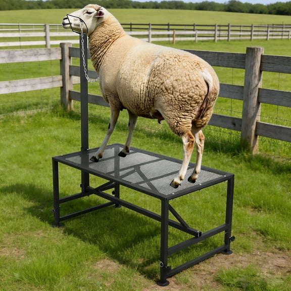 Goat Milking Stand with Adjustable Headpiece & Legs, 500lbs Loading Weight Livestock Stand, 47x23 inch Sheep Stand, Goat Stand for Farm Shearing