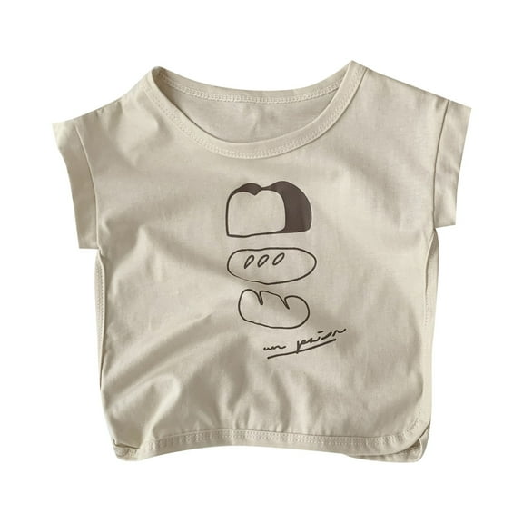 Otqutp Baby Beach Clothing Sets for Summer Boys Summer Solid Color Simple T Shirt Bread Pattern Casual Daily For 0 To 3 Years