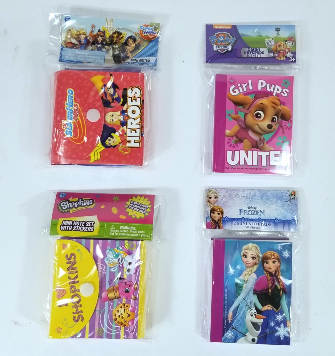 4 Pc. Set Variety Pack of Adorable Mini Note Pads and Stickers