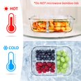 thumbnail image 2 of EcoPreps Large Glass Bento Box Containers with Bamboo Lids, 3 Compartment Glass Meal Prep Container Set (2 Pack, XL) - 100% Plast, 2 of 9