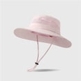 thumbnail image 2 of ManxiVoo Adjustable Wide Brim Sun Hat with Ponytail Opening Summer Outdoor Protection for Walking Travel Beach Activities Pink, 2 of 3
