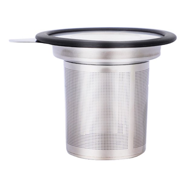 EeaseMX 1 colador de té de acero inoxidable útil con filtro de malla y tapa.