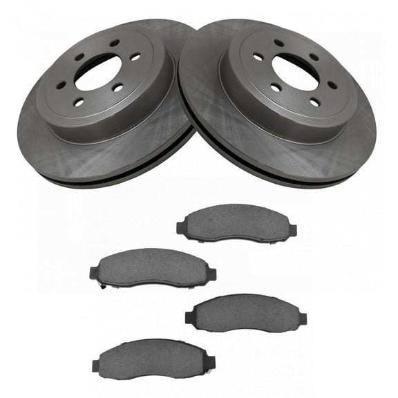 TRQ Front Brake Pad & Rotor Kit Brake Pads Brake Rotor Ceramic Fits Select 2003-2004 Dodge Dakota