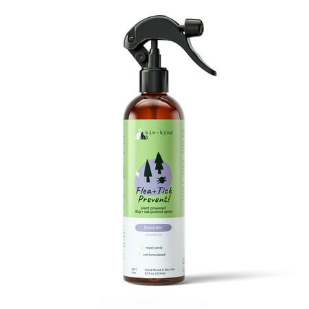 UPC: 0850027253091 | kin+kind Natural Flea and Tick Spray for Dogs. Vet Formulated and Plant-Powered  Lavender Scent  12 fl oz