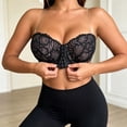 thumbnail image 2 of SNKSDGM Women Underwire Lace Bra, Front Clasp Clear Strap Support Daily Underwear Black XXL, 2 of 7