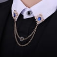 thumbnail image 3 of Women's Shirt Lapel Brooch Fringe Crystal Cross Chain(Silver Bottom Red Diamond), 3 of 3