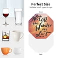 thumbnail image 6 of Yiaed Not All Who Wander Are Lost Print Leather Coasters for Drinks - Cup Coasters Coffee Table Kitchen Table Bar, Home & Office Gifts Handmade Drink Coasters-Octagon, 6 of 6