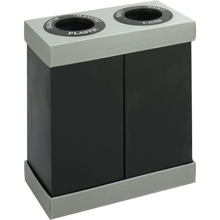 Recycle Center - Safco, SAF9794BL, Double Recycling Center Receptacles, 1, Black