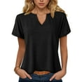 thumbnail image 2 of vigerkar Womens Tops Short Sleeve V-Neck T Shirts Casual Basic Tees Trendy Clothes (Black, XXL), 2 of 9