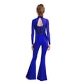 thumbnail image 2 of CHICTRY Kids Girls Sequins Bell-Bottoms Jumpsuit Full Body Unitard Mesh Splice Jazz Dance Bodysuit Disco Party Rompers Blue 6, 2 of 7