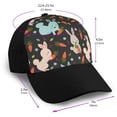 thumbnail image 2 of Naloa Rabbit Is Eating Carrots Adult adjustable Print Baseball Hat, Patchwork curved brim baseball capfor Men and Women, One Size, 2 of 5