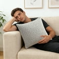 thumbnail image 5 of Corduroy Pillow Cover 17x17 Inch Gray, Throw Pillow Covers with Hidden Zipper, Soft Textured Decorative Cushion Cover for Sofa Bedroom Patio Indoor Outdoor, 5 of 5