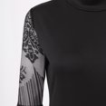thumbnail image 6 of Women's Printed Mesh Sleeve Patchwork Casual Work Jumpsuit - Lightweight for Summer/Party, 6 of 6