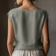 thumbnail image 5 of Yutgune Women's Boat Neck Lace Trim Linen Tank Top Sleeveless Casual Summer Blouse Shirt, 5 of 7