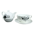 thumbnail image 3 of Pentagram Purr Fect Cat Brew Stackable Tea Pot And Cup With Saucer Set Of 3, 3 of 10