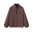 thumbnail image 6 of LumiAtelier Ladies Soft Knit Polka Dot Pullover Half Zip Stand Collar Long Sleeve Windproof Cuff Sweatshirt For Fall Winter Daily Outing, 6 of 7